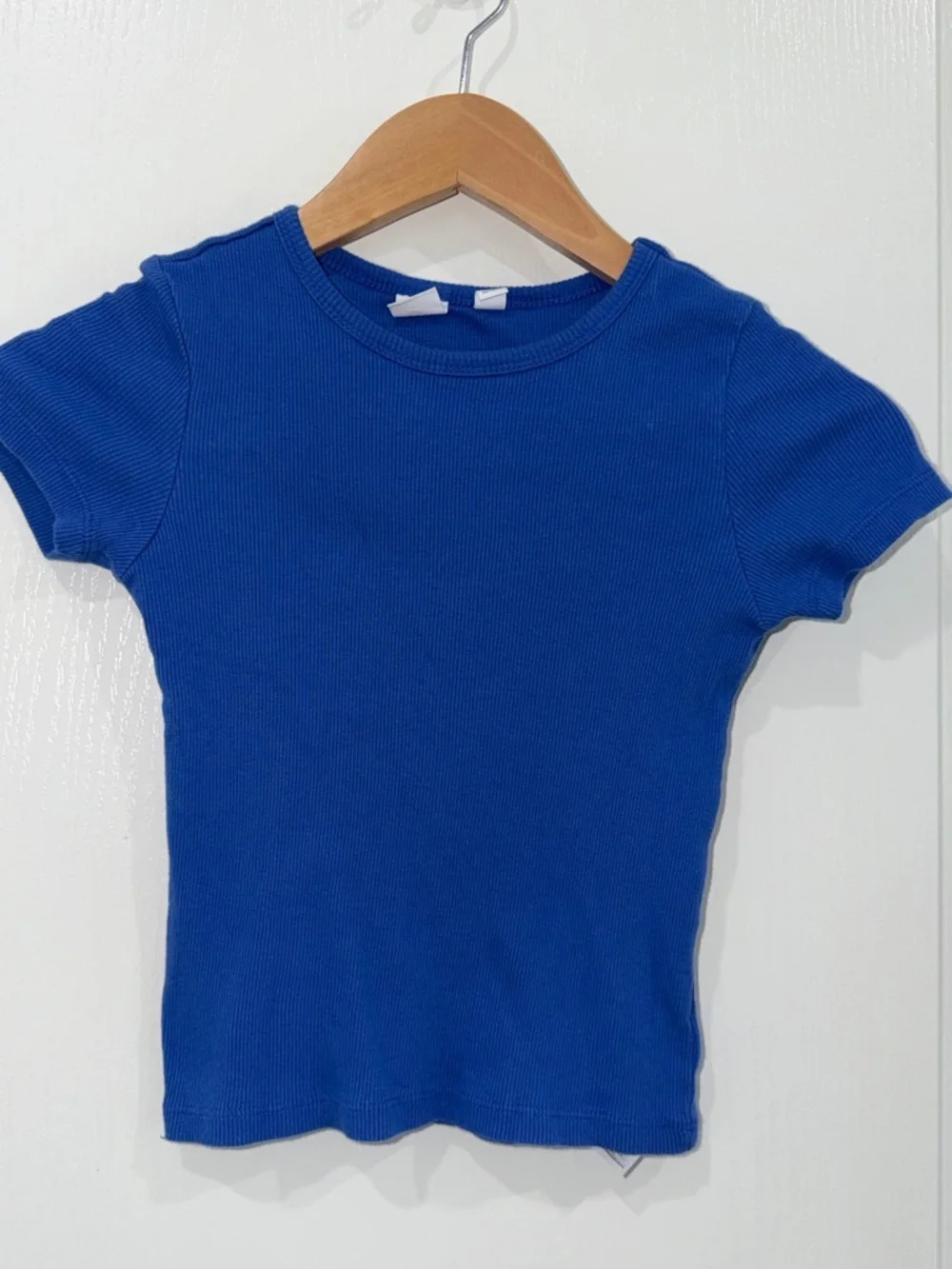 GAP Kids Short Sleeve Ribbed Tee - Royal Blue size medium (8)